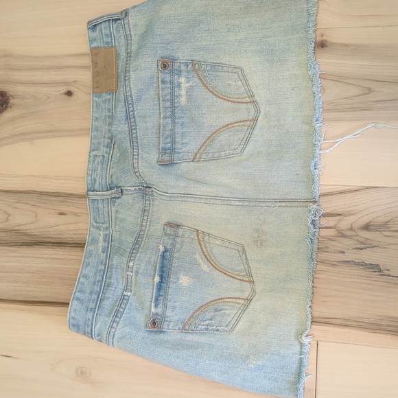 Vintage Y2K Hollister light wash distressed micro mini skirt - Picture 2 of 2